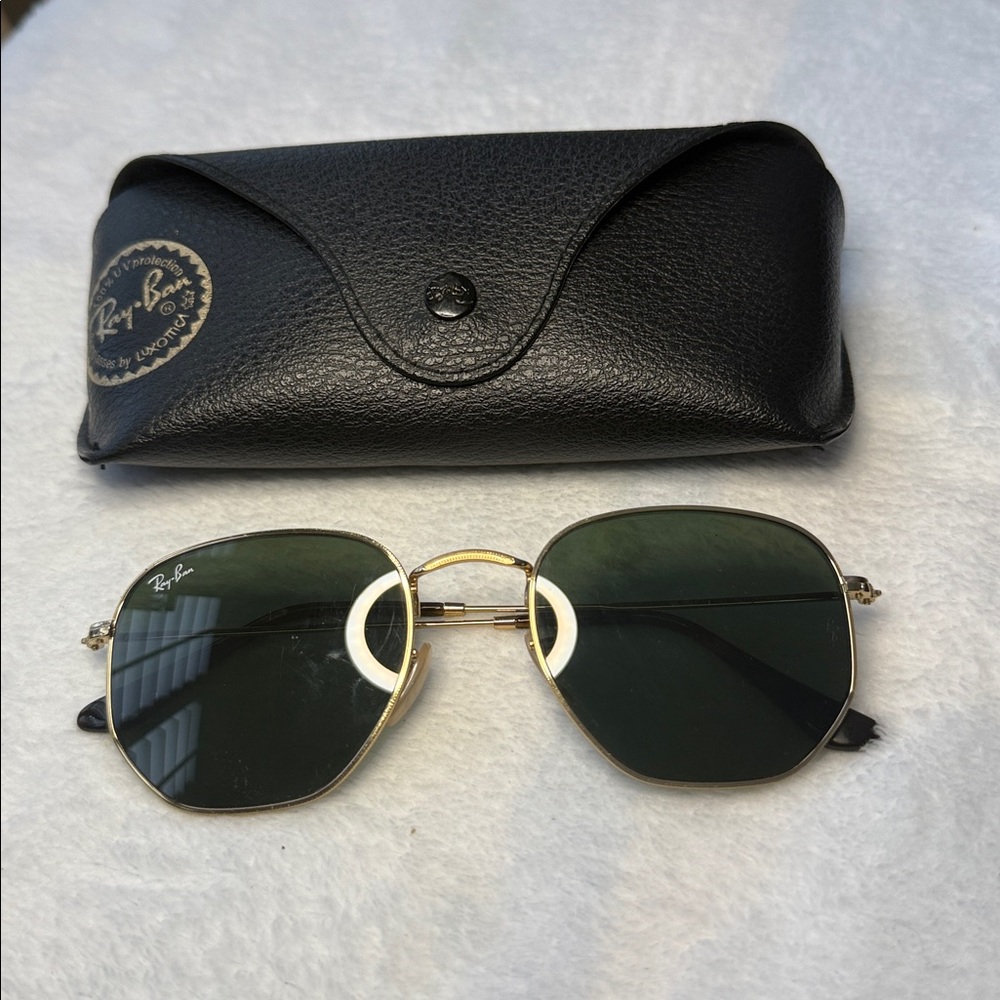 RAYBAN RB3548N HEXAGONAL Unisex Sunglasses Gold G -15 Lens 51-21  145